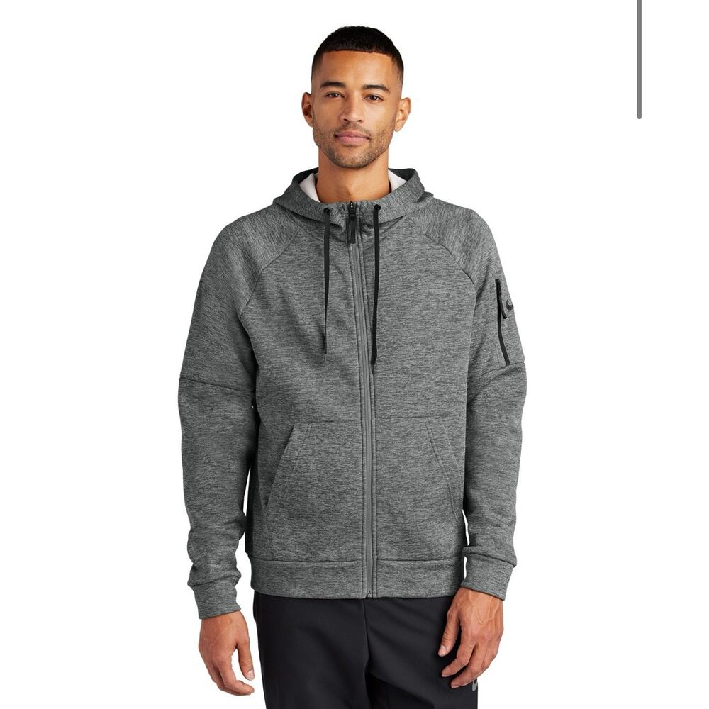 Nike Therma fit hoodie Full Zip Fleece Heather Grey Size L sports running